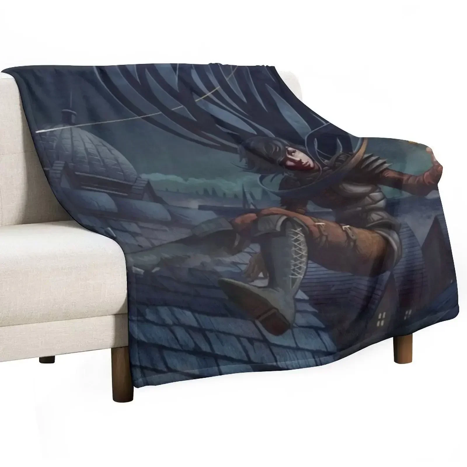 Mistborn Novel Series by Brandon Sanderson - Graphical Character Art 5 Throw Blanket Luxury Designer Comforter Blankets