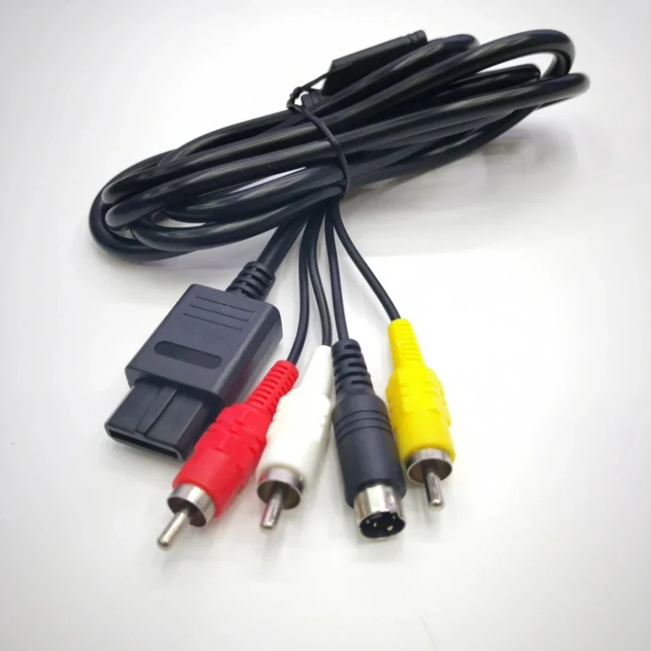 

30pcs 1.8m TV S-Video AV Cable Composite Cord For Super Nintendo GameCube SNES NGC N64 Console