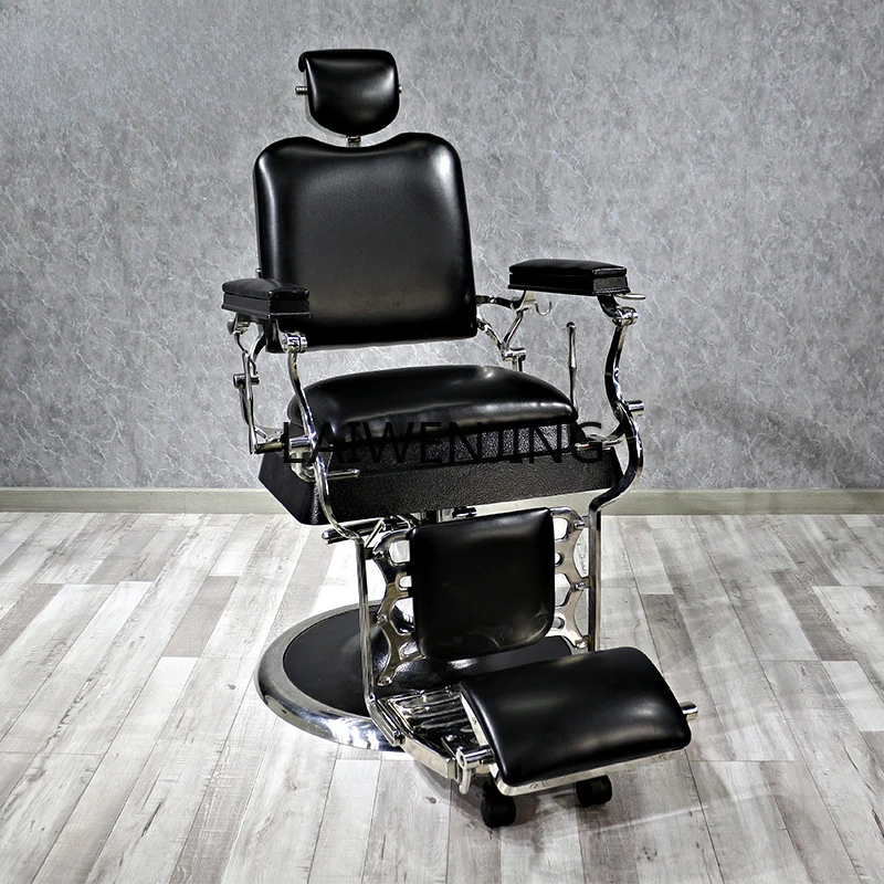 HLZ high-end barber shop retro hair salon chair reclining European men's hair salon chair