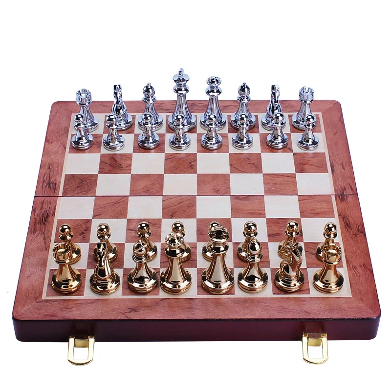 

Metal Weighted Large Chess Set Pieces Flat Decorations Extra Queen Chess Set Decor High Quality Silver Jeu De Table Board Game