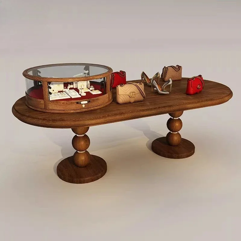 A Exhibition Hall Sample Glass Table Display Cabinet Museum Antique Jewelry Cabinet