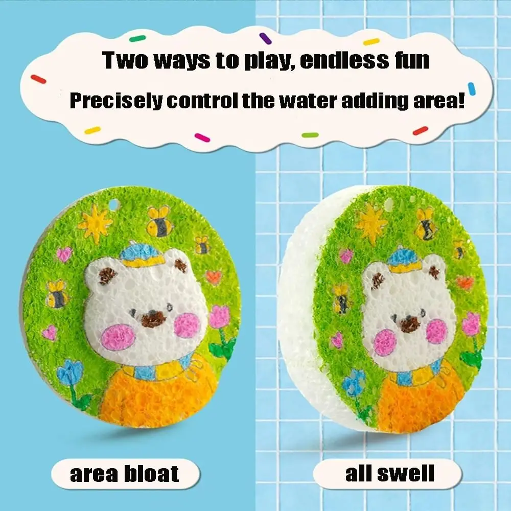 DIY Kids Magic Puffy Paint With Easel Handicraft Foam Texture Blank Painting Paper With Drawing Pens 3D Drawing Canvas Sponge