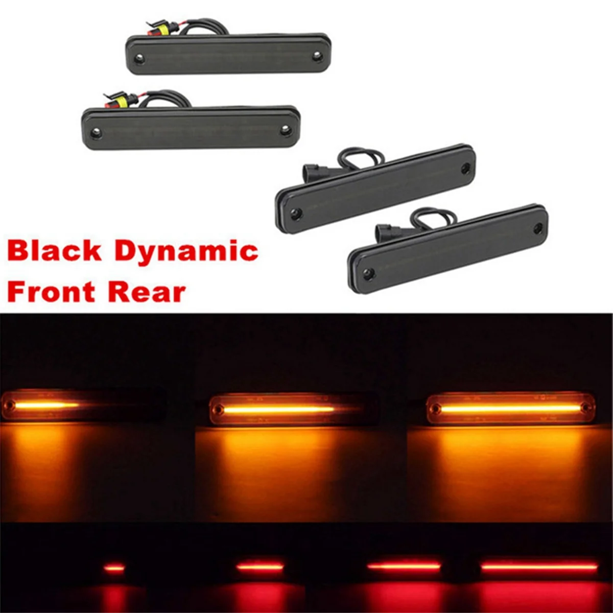 Car Turn Signal Black Shell Running Water Light Roof Cab Sign Light Roof Warning Light for H2 2003-2009