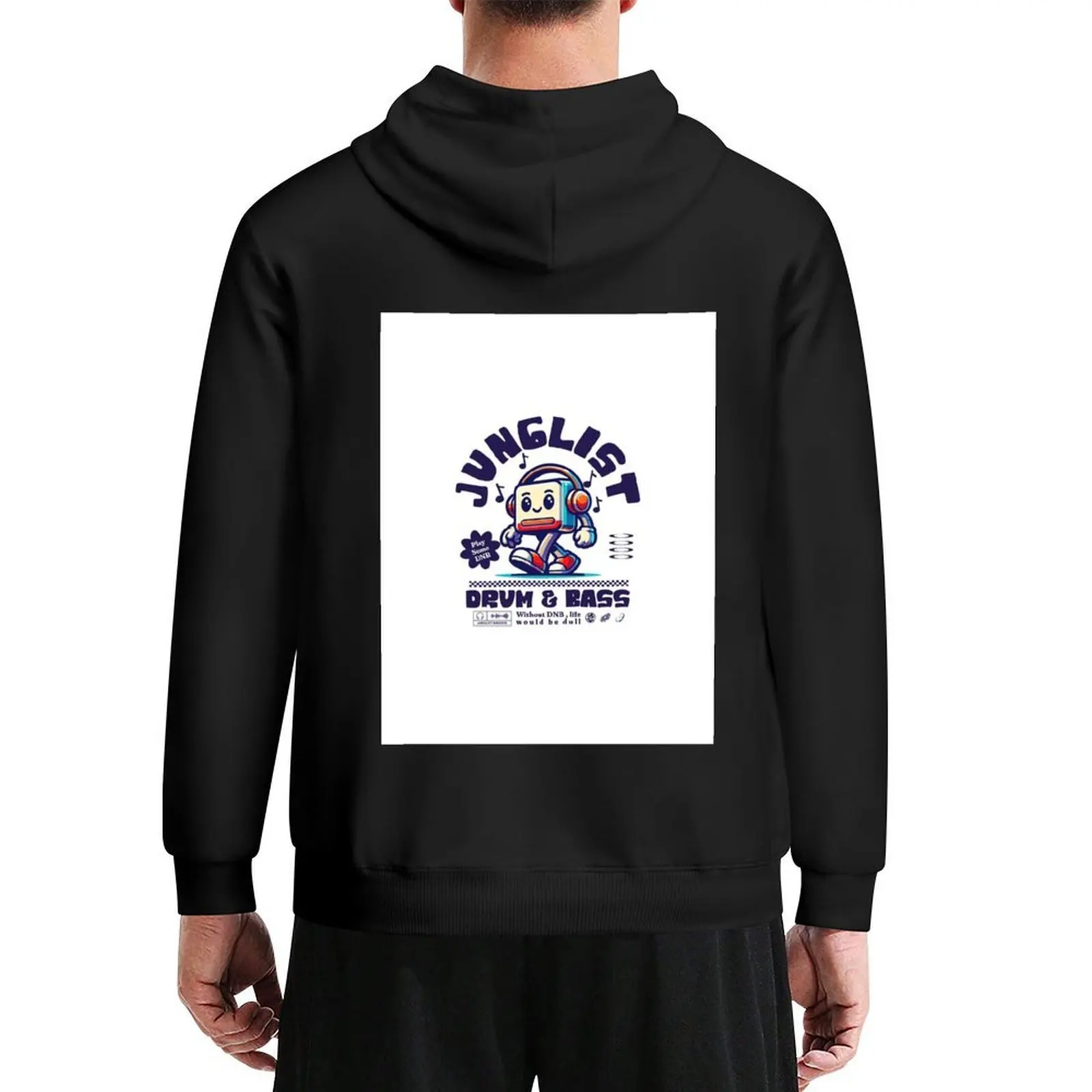 

JUNGLIST - DNB Headphone Mascot (eggplant) Hoodie autumn clothes blouse hooded shirt big size hoodie