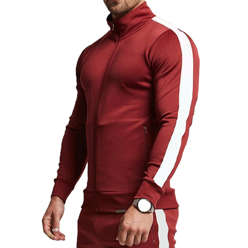 Men Sports Zipper Jackets Outdoor Work Training Hiking Jersey Stripe Jogging Cardigan Running Fitness Exercise Fashion Coat