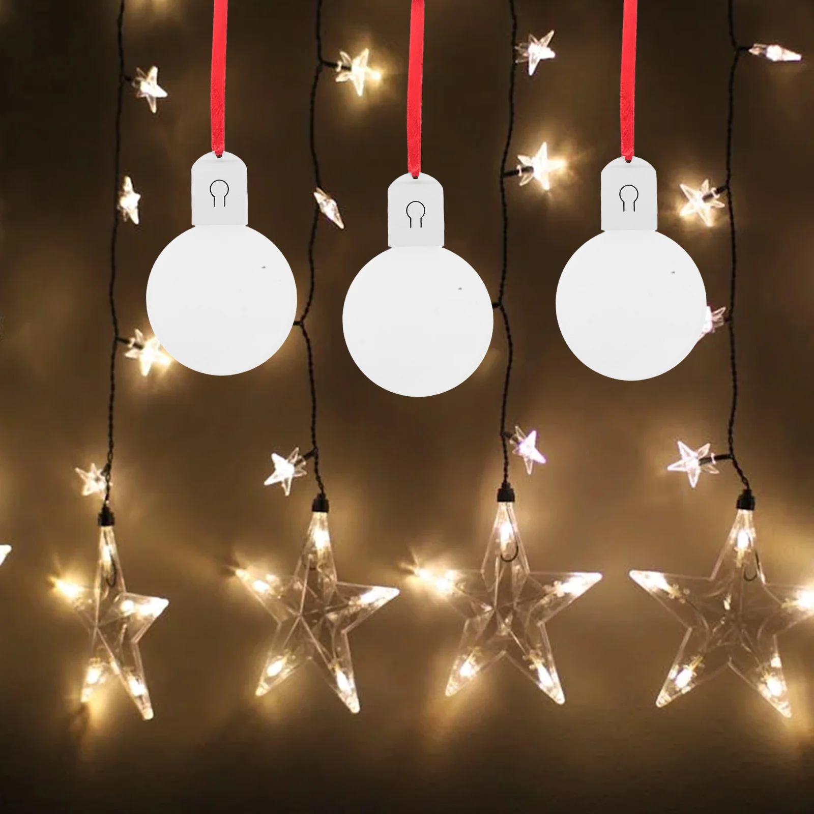 

1pc Acrylic Sublimation Ornament Blank Led Night Light For Home Decor Bedrooms Round Diy Craft Heat Transfer Decoration Lamp