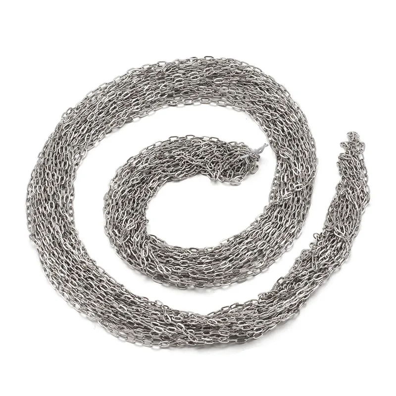 Catene portacavi in acciaio inossidabile 304 da 10 m Catena a maglie a catena incrociata per la creazione di gioielli Accessori per collane fai da te 4x2mm 4.5x2.5mm