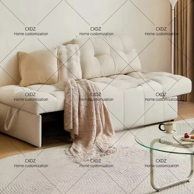 XXLiving Room Bedroom Rest Single Lazy Couch Convertible Sofas Furniture  Seat Puff Dual Purpose Folding Fabric Leather Sofa