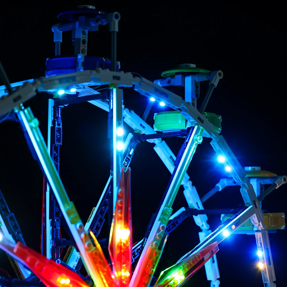 Kit d'éclairage LED pour blocs de construction de grande roue de ville, ensemble d'éclairage compatible avec Lego 10247