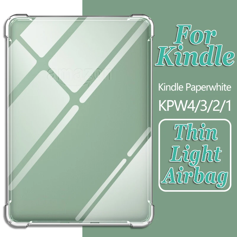 Funda protectora para Kindle Paperwhite 4 360, carcasa transparente de silicona suave anticaída para lector de tableta, Oasis 2 y 3, 321