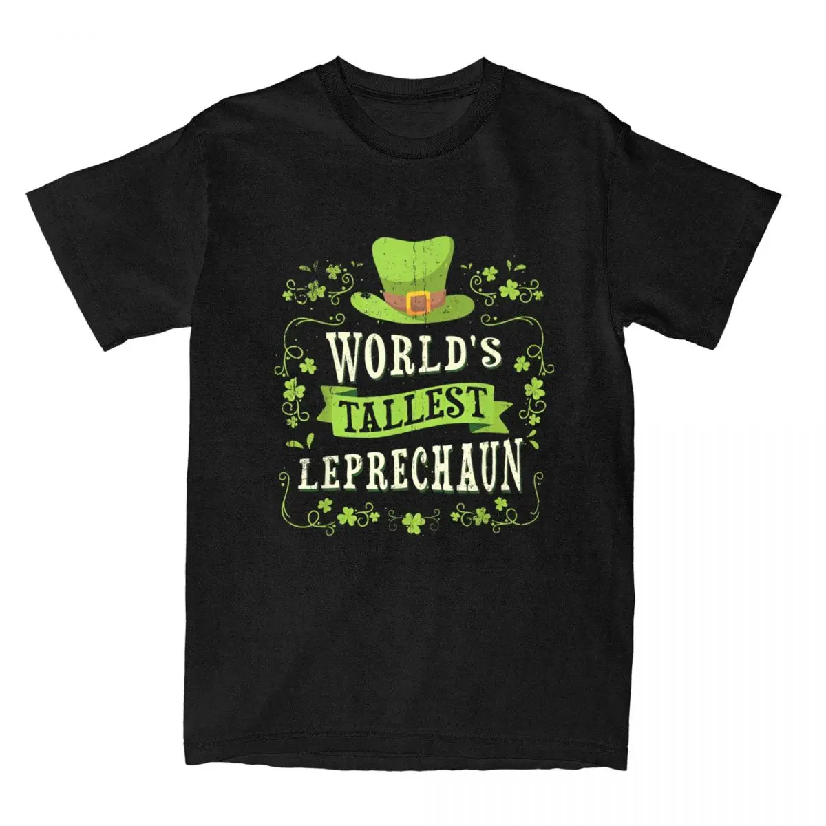 Men's World's Tallest Leprechaun St Patrick's Day T Shirts Pure Cotton Clothes Funny Saint Clovers Tee Shirt Printing T-Shirts