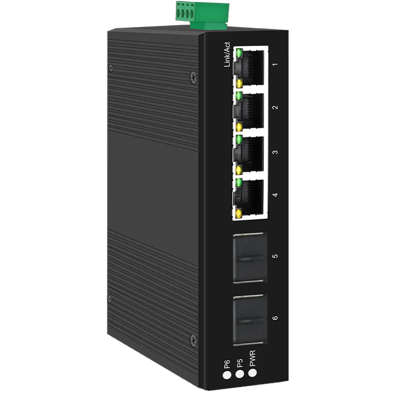 ONTi Industrial PoE Managed Switch 4/8 Port 10/100/1000Mbps + 2 Port Gigabit SFP Slots DIN-Rail IP40 Standard IEEE802.3af/at