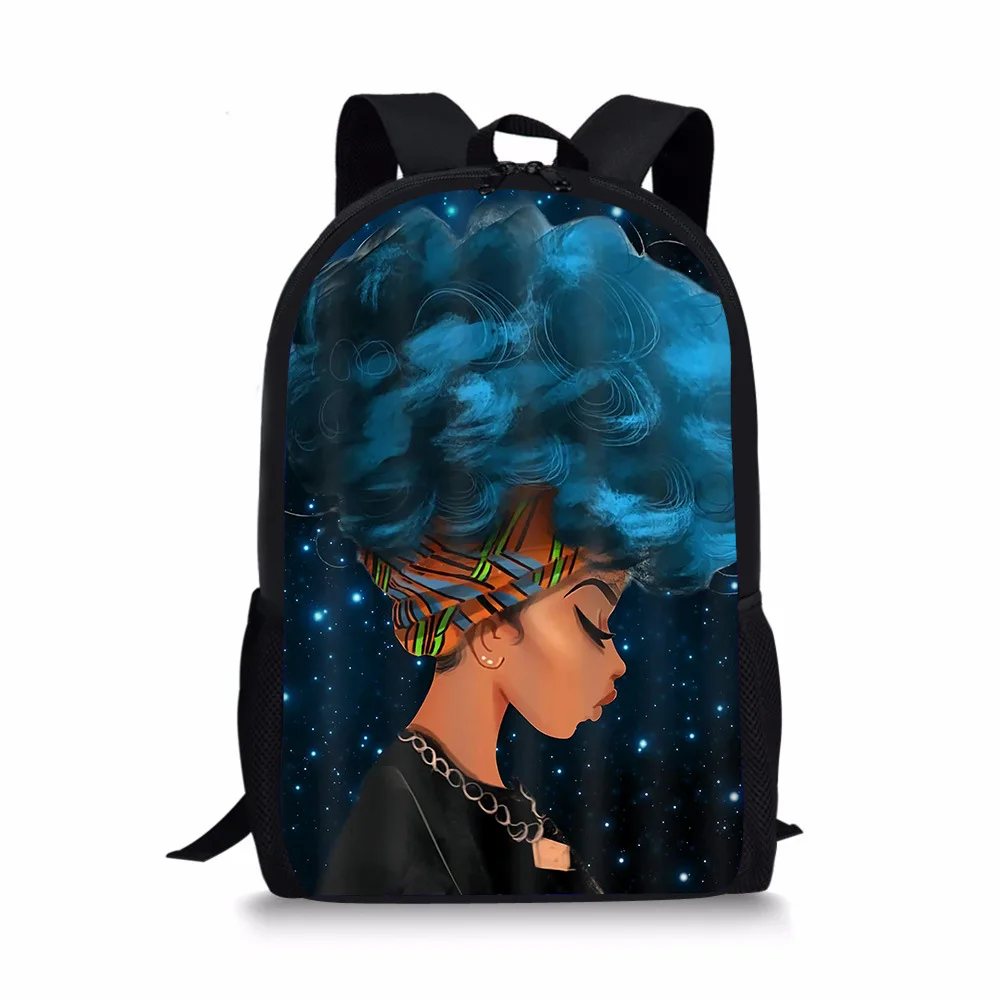 

Hip Hop Youthful Funny African girls Student School Bags Notebook Backpacks 3D Printed Oxford Waterproof Boys/Girls Travel Bags