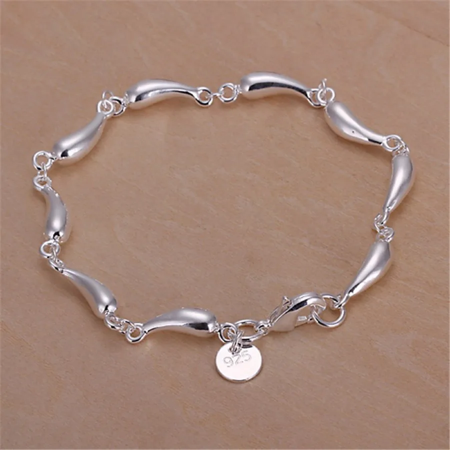 

New Arrive 925 Sterling Silver Bracelet Drop Chain for Women Lady Fashion Charm Jewelry Wedding Noble Gifts