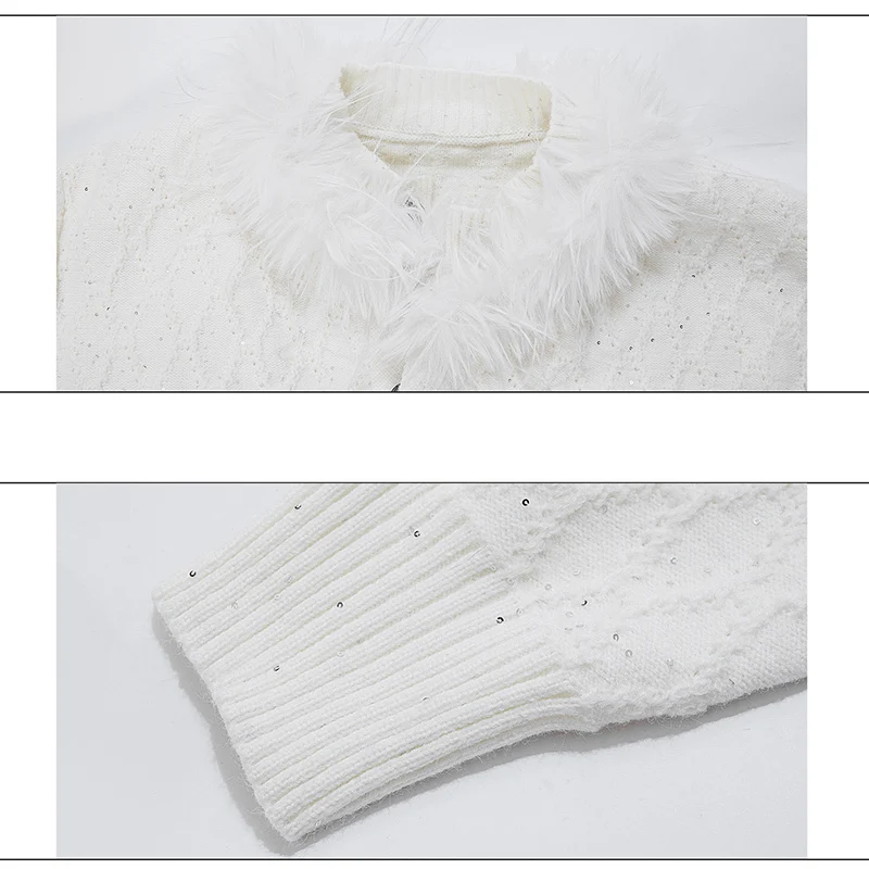 Luzhen original de alta qualidade pele cabelo emenda pescoço cor sólida malha cardigan masculino feminino mesmo estilo bonito camisola jy4804