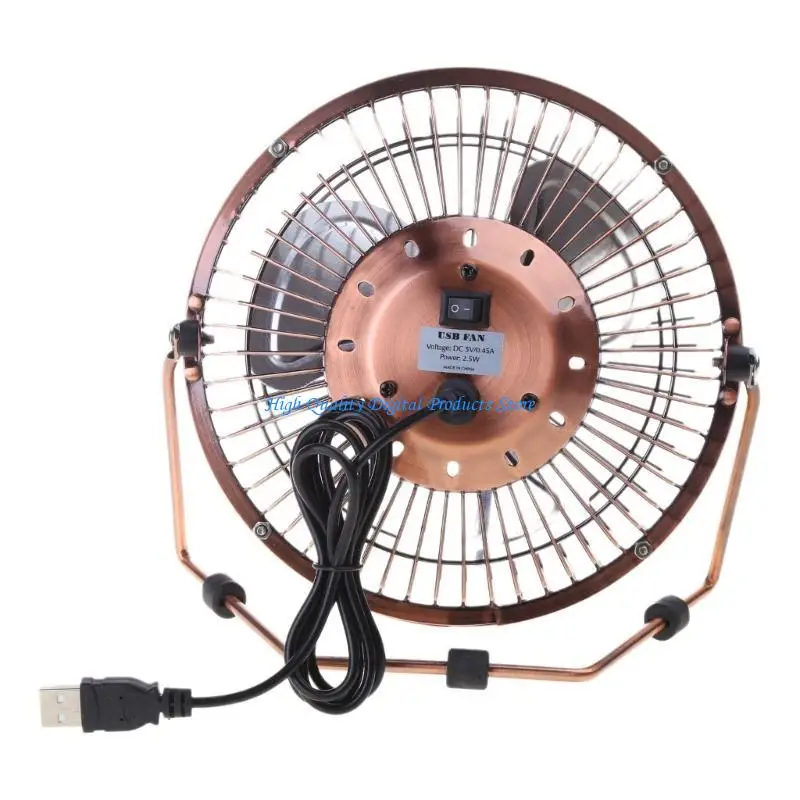 

U2JE USB Small Fan 4/6Inch Metal Outdoor Dormitory 360 Degree Rotatable Fan Portable Electric Fan Home Outdoor Supplies