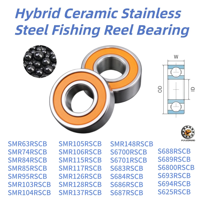 2/4Pcs Hybrid Ceramic Fishing Reel Bearing 3x10x4 5x10x4 5x11x4 ABEC-7 Stainless Steel For Baitcasting Spinning Fishing Reel
