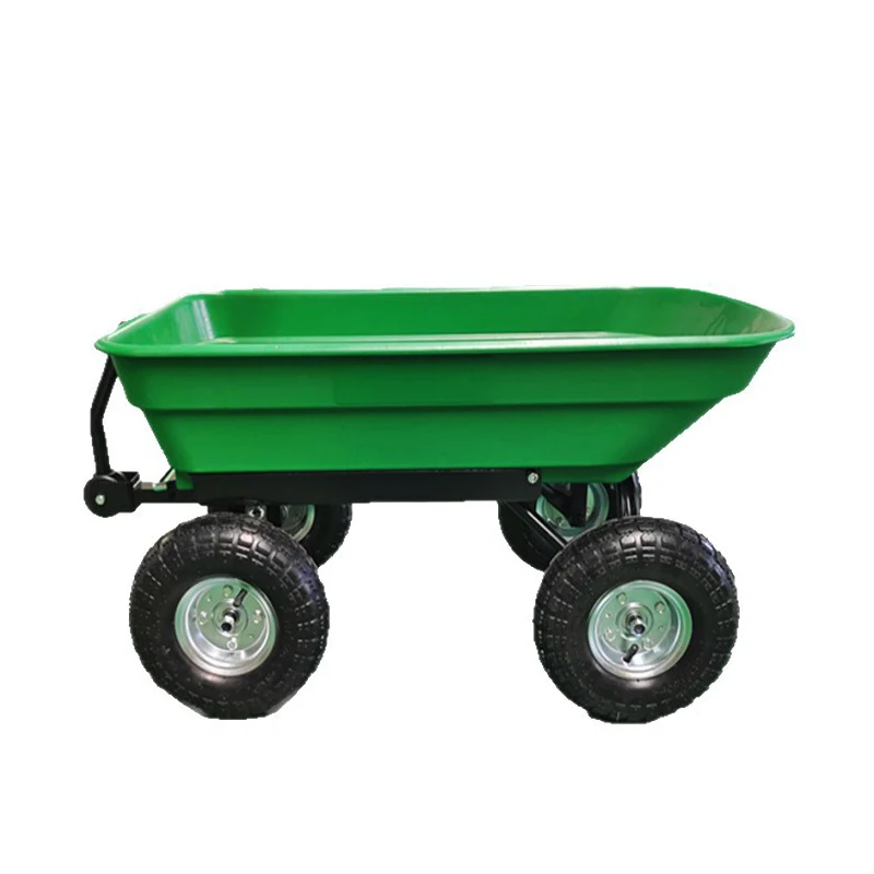 Household Gardening Vehicle Flat Trailer Cart Dump Folding Agricultural Outdoor Transport Vehicle with Free Air Pump and Tools