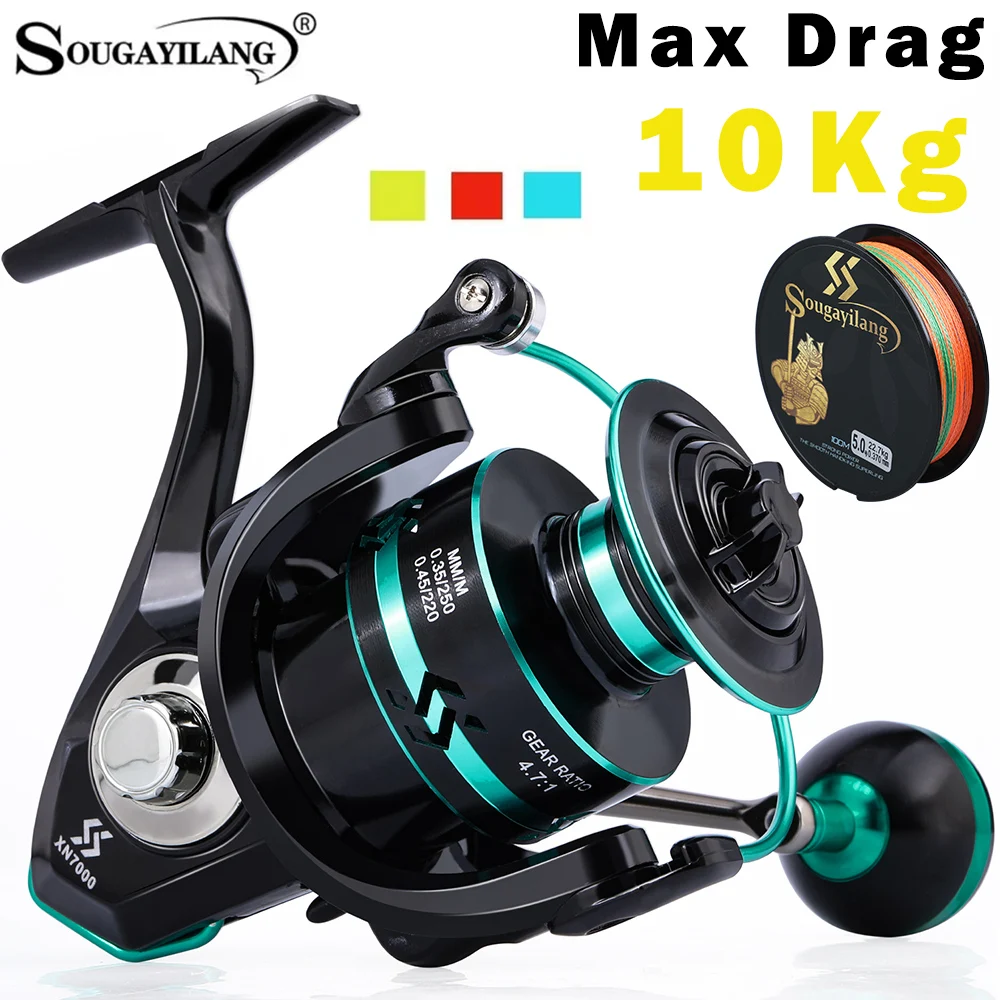 Sougayilang Spinning Angel rolle Hochfestes Guss legierung Antriebsrad Max Drag 10kg Salzwasser Süßwasser Spinn rolle Pesca
