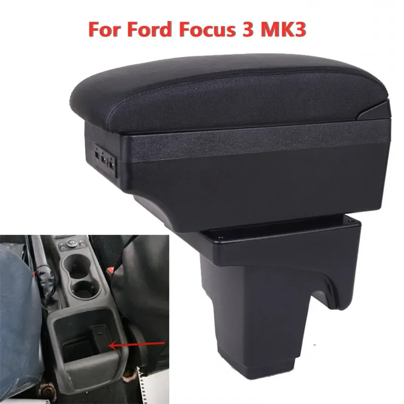 For Ford Focus 3 Mk3 2011 2012 2013 2014 2015 2016 2017 2018 2019 2020 2021 Car Armrest Box
