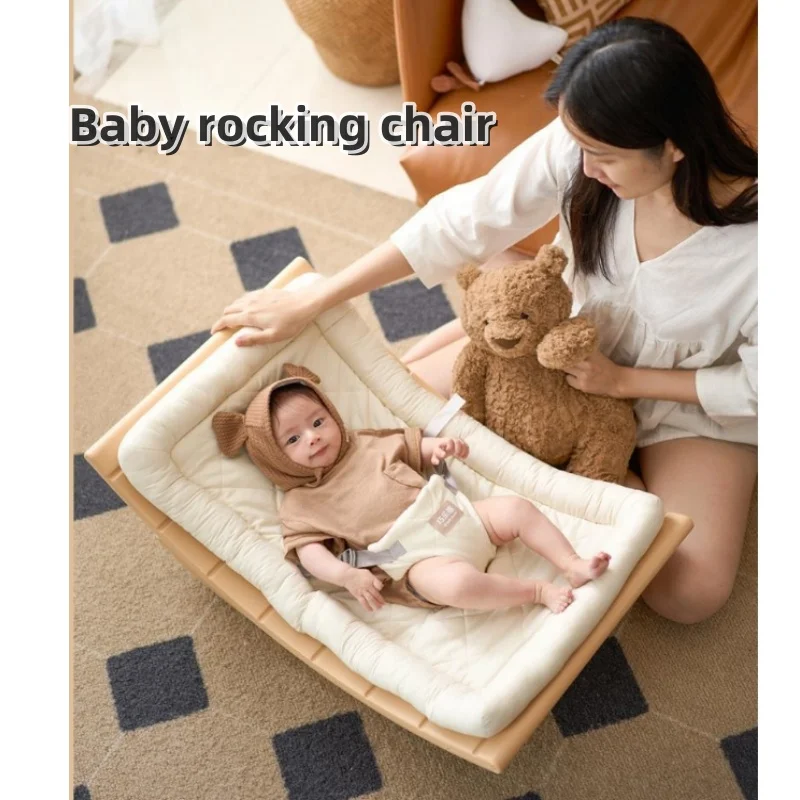 High Quality Children\'s Bassinet Comfort Chair Baby Sleeping Recliner Wooden Cot Frame Baby Bed Kids Balance Swinging Chair