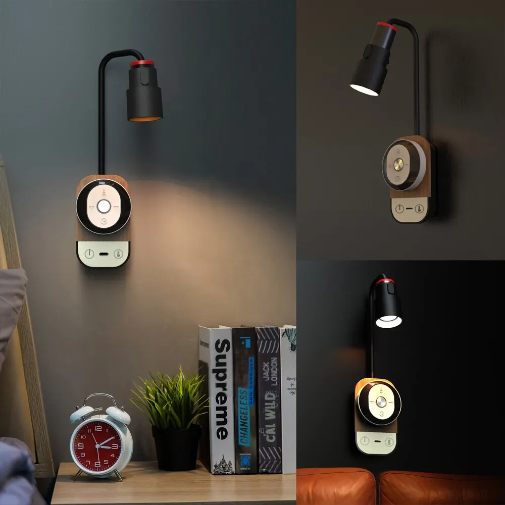 LED Reading Wall Light with Remote Control Touch Dimmable USB Charging Desk Lamp Night Light for Bedroom Bedside Office Study