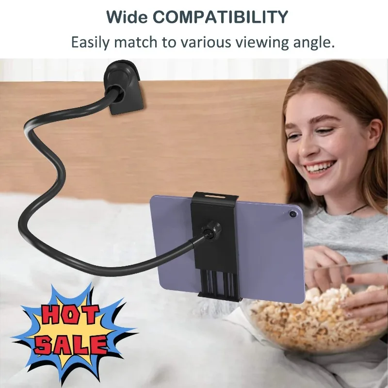 360° Flexible Gooseneck Phone Tablet Stand Adjustable Lazy Bed Mount Clip For Smartphones Tablets