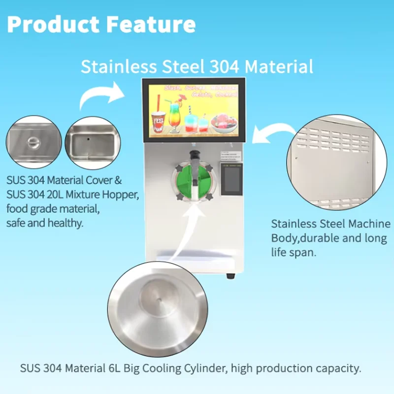 상업용 과일 주스 아이스크림 기계 초콜릿 아이스크림 기계 다기능 스노우 머드 기계
