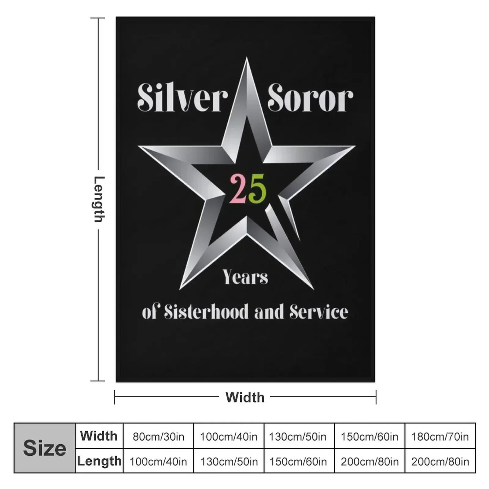 Silver Soror - 25 Years of Sisterhood and Service | AKA Inspired Throw Blanket Flannels Heavy Giant Sofa Flannel Fabric Blankets