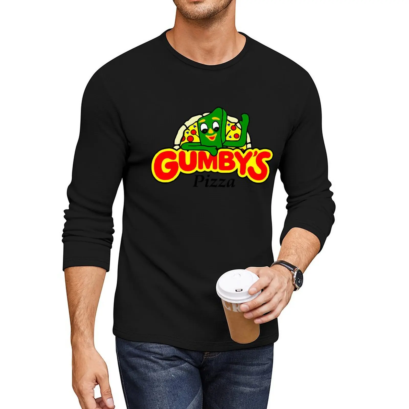 

American Gumbys Pizza Long T-Shirt new edition t shirt graphics t shirt vintage clothes Blouse sweat shirts, men