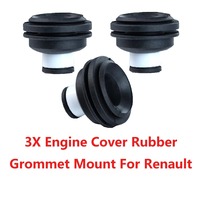 3Pcs Car Engine Cover 1.5 & 1.9 DCi 7701056972 Rubber Grommet Black Mount Clips Fastener Clip Replaceable Fixed Clip Accessories