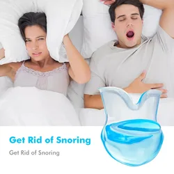 Anti Snoring Mouthpiece Tongue Retainer Helps to Eliminate Snoring Anti Snore Device Silicone Snore Sleep Apnea Anti Ronflement