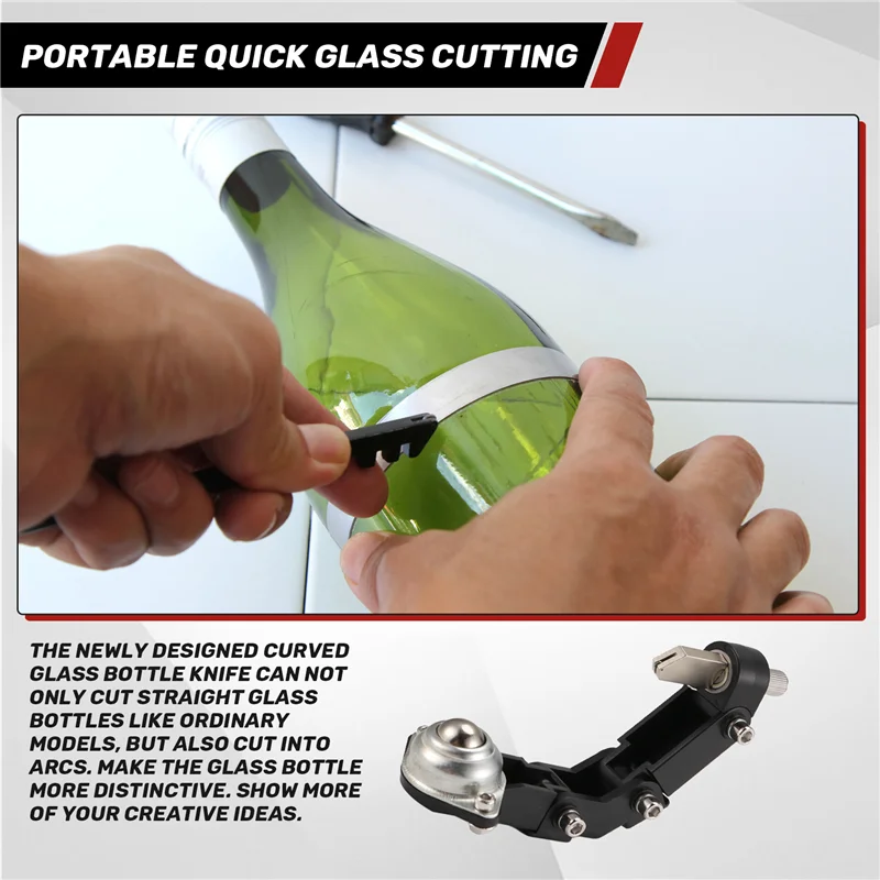 A26F-Arc Glass Bottle Cutter DIY Tool Portable Quick Glass Cutting Kit,Square & Round Bottle Cutting Machine With Accessories