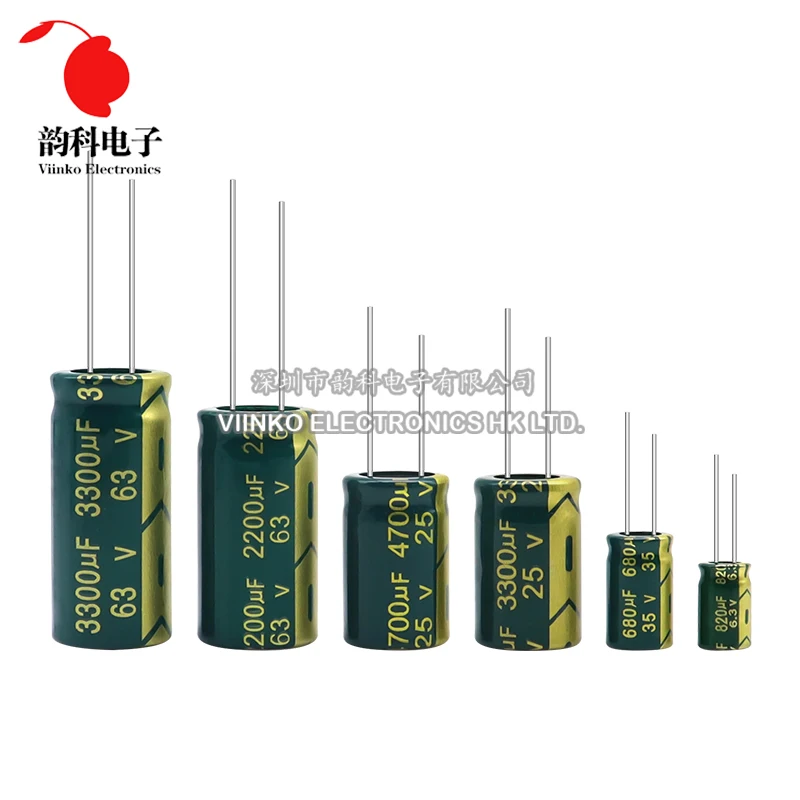 Kondensator aluminiowy 6.3V 10V 16V 25V 35V 63V 100V 250V 450V 10UF 330UF 470UF 680UF 820UF 1500UF 4700UF Wysoka częstotliwość Niski ESR