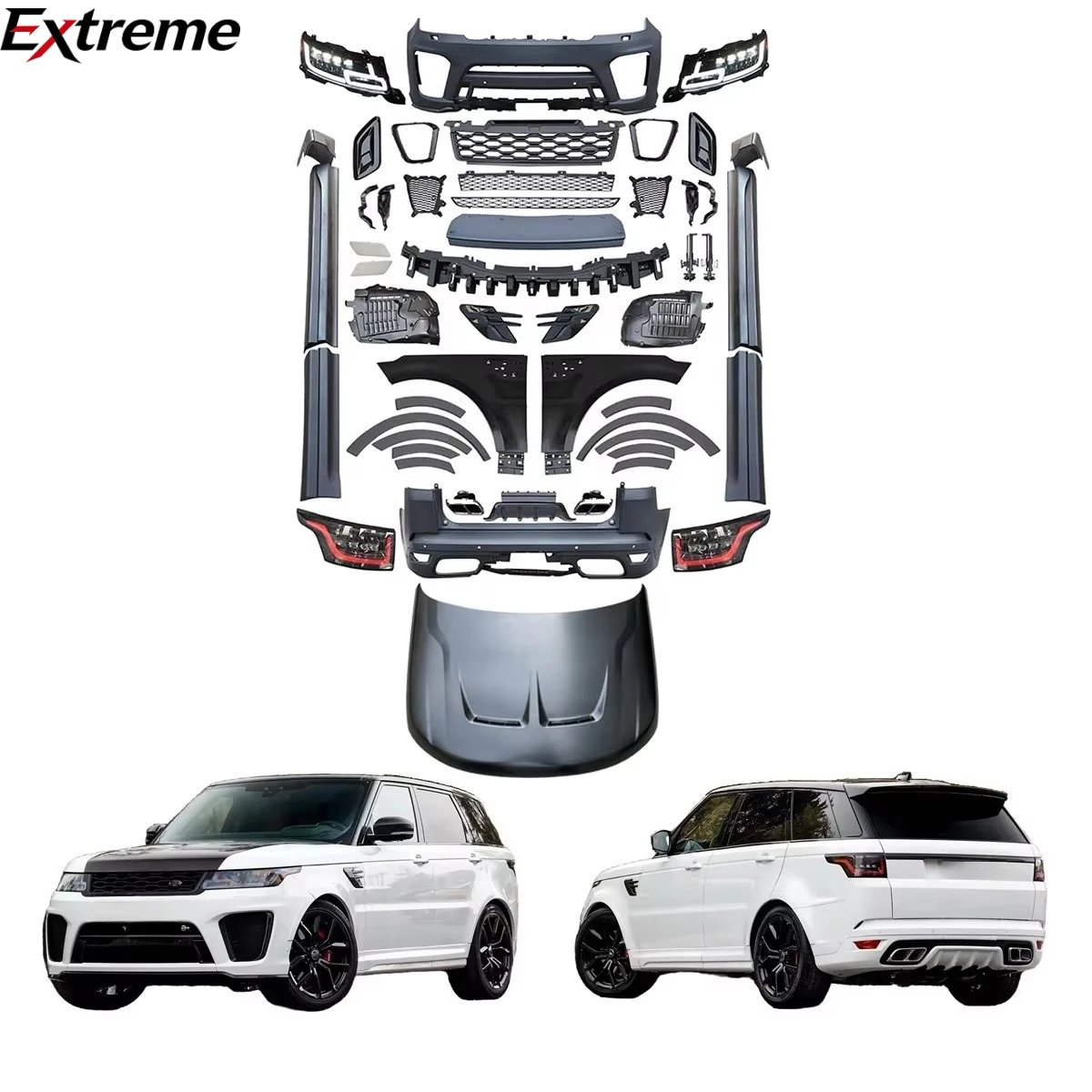 L494 Body Kits for Land Rover Range Rover Sport L494 2013-2017 Facelift 2020 SVR Model With Lights Bumper Grilles Fenders