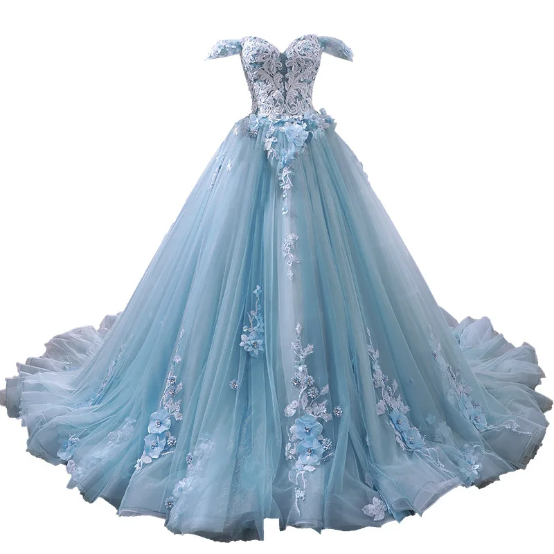 Vestidos Quinceanera fora do ombro elegantes para meninas, Sweet Party Dress, Vestido de baile com Trian, Vestido de baile, Personalizado, Novo, 2023