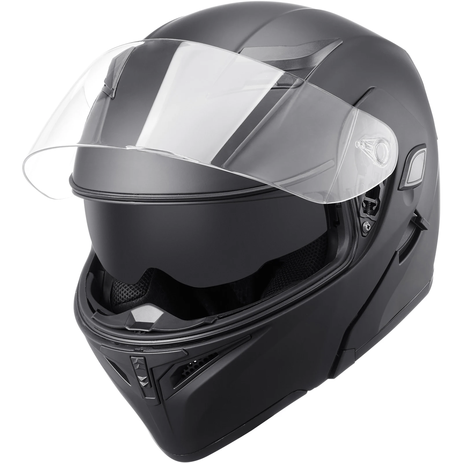 

SucceBuy Unmasked Motorcycle Helmet Smart Street ABS&High Density Helmet with Bluetooth Slot Interchangeable Lens Fit for Adult
