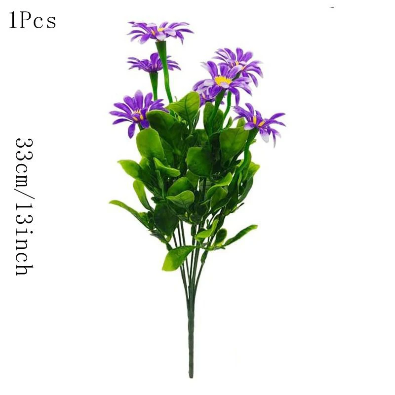 1/3 Stück künstliche Blumen, Gänseblümchen, 33 cm, künstliche Blumen für Zuhause, Raumdekoration, Garten, Hochzeitsdekoration, Outdoor, DIY, Topfpflanzen-Ornament – Detail 11