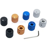 Tapa de interruptor giratorio de aleación de aluminio sólido, potenciómetro, amplificador de Audio, perilla de potencia, agujero redondo, tipo tornillo de 6mm, 15x15,5mm, 1 ud.