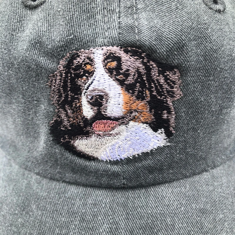 High Quality Wash Cotton Dog Bernese Mountain Snapback Baseball Cap For Men Women Adjustable Hip Hop Dad Hat Garros Dropshipping