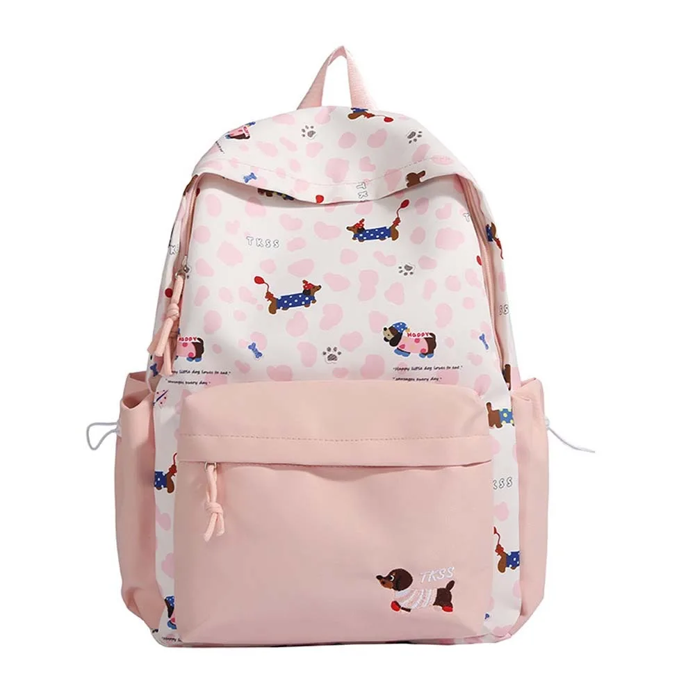 

Daypack Nylon Dachshund Backpack Contrast Color Casual Students School Bag Fixed Webbing Polyester Large Capacity Backpack Sport