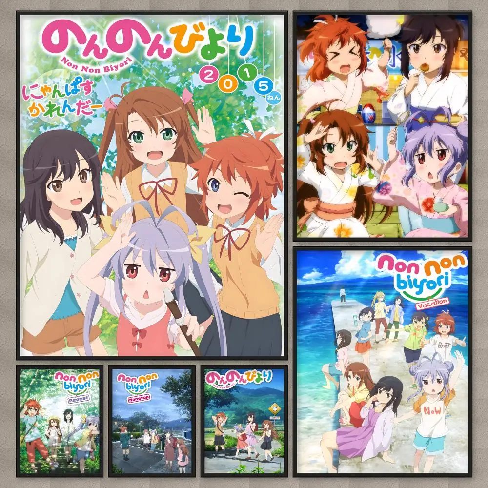Anime N-Non Non Biyori Poster HD Wall Art Home Decor Waterproof Print Bedroom Garage Party Gift