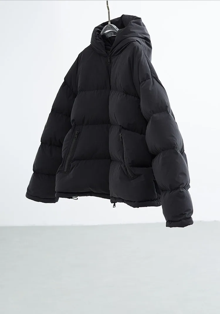 So Hot That You'Ll Sweat~ Duck down Oversized down Jacket, Unisex, 2026 Winter New Style, Loose Black Hooded Coat