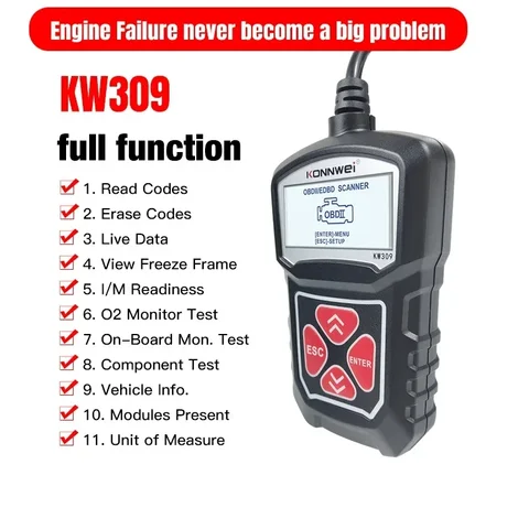 Сканер KW309 OBD2 Автомобильный диагностический сканер для Toyota Corolla Yaris Rav4 Avensis Auris Camry Reiz Check Vehicles Engine