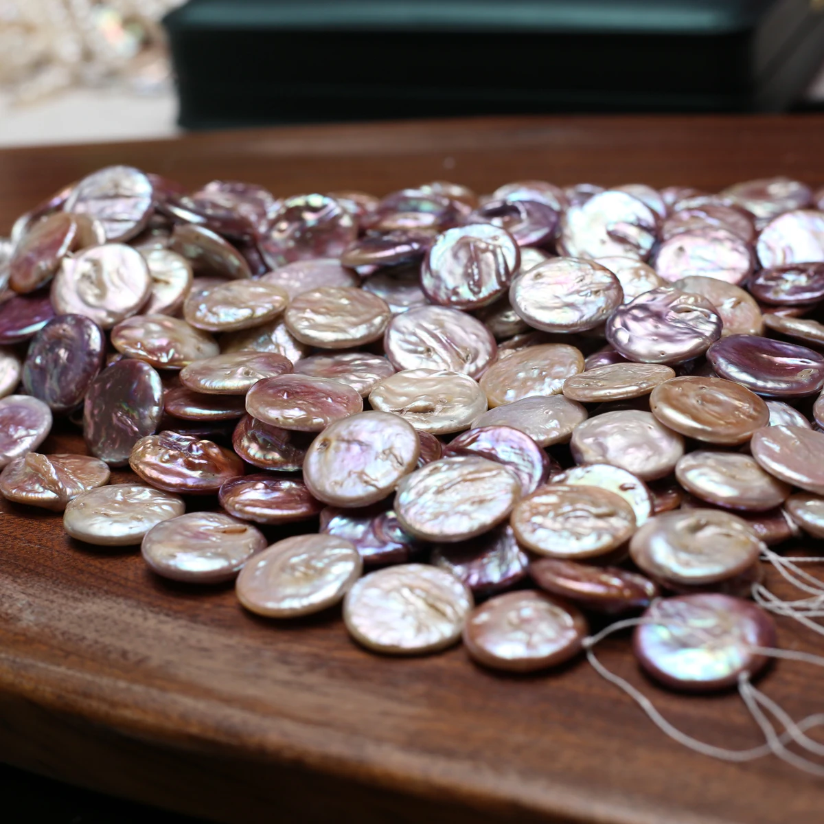 18cm Purple Large Round Piece Strand Beads Natural Freshwater Pearl Beads for Jewelry Making DIY Bracelet Earrings Accessories - Image 3