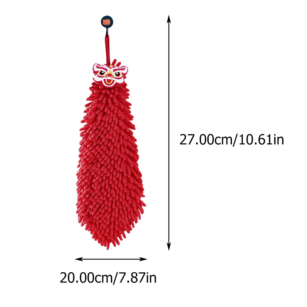 الإبداعية معلقة منشفة اليد الحمراء التجفيف السريع الحمام المطبخ ماصة للماء الشنيل مسح منشفة اليد منشفة ماصة للماء ، #2