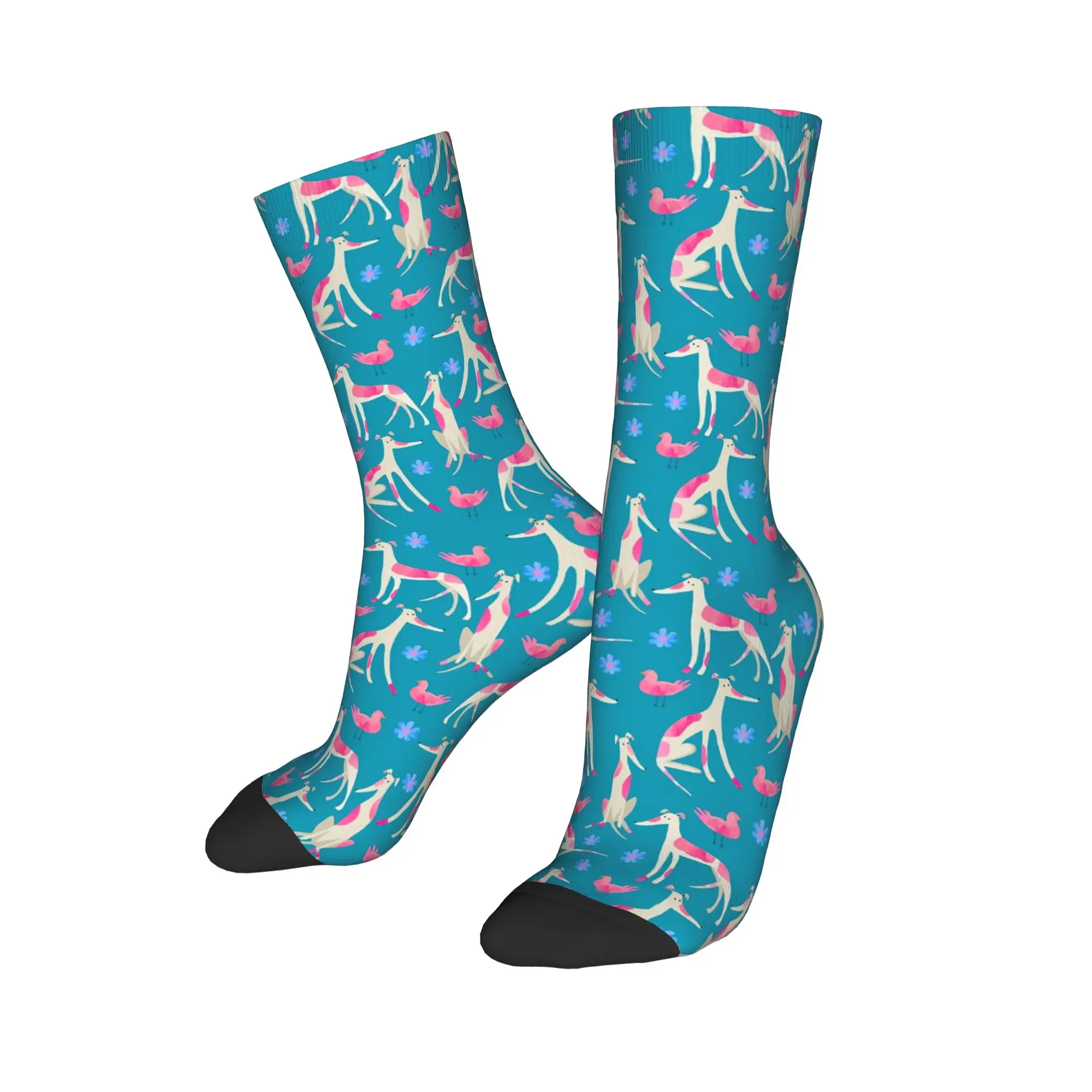 

Носки на все сезоны с рисунком Greyhound Flower Animal Whippet Dog Socks, длинные носки в стиле Харадзюку, хип-хоп, аксессуары для мужчин и женщин