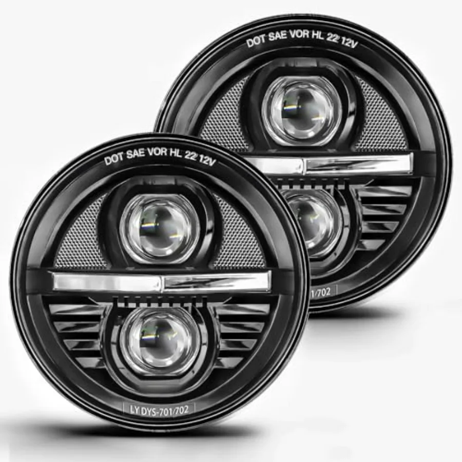 

2 pcs 7 Inch LED Headlights Round Z-Shaped Anti-glare H6024 led Headlight 7'' led Headlight Hi/Lo Beam for Jeep Wrangler JK TJ