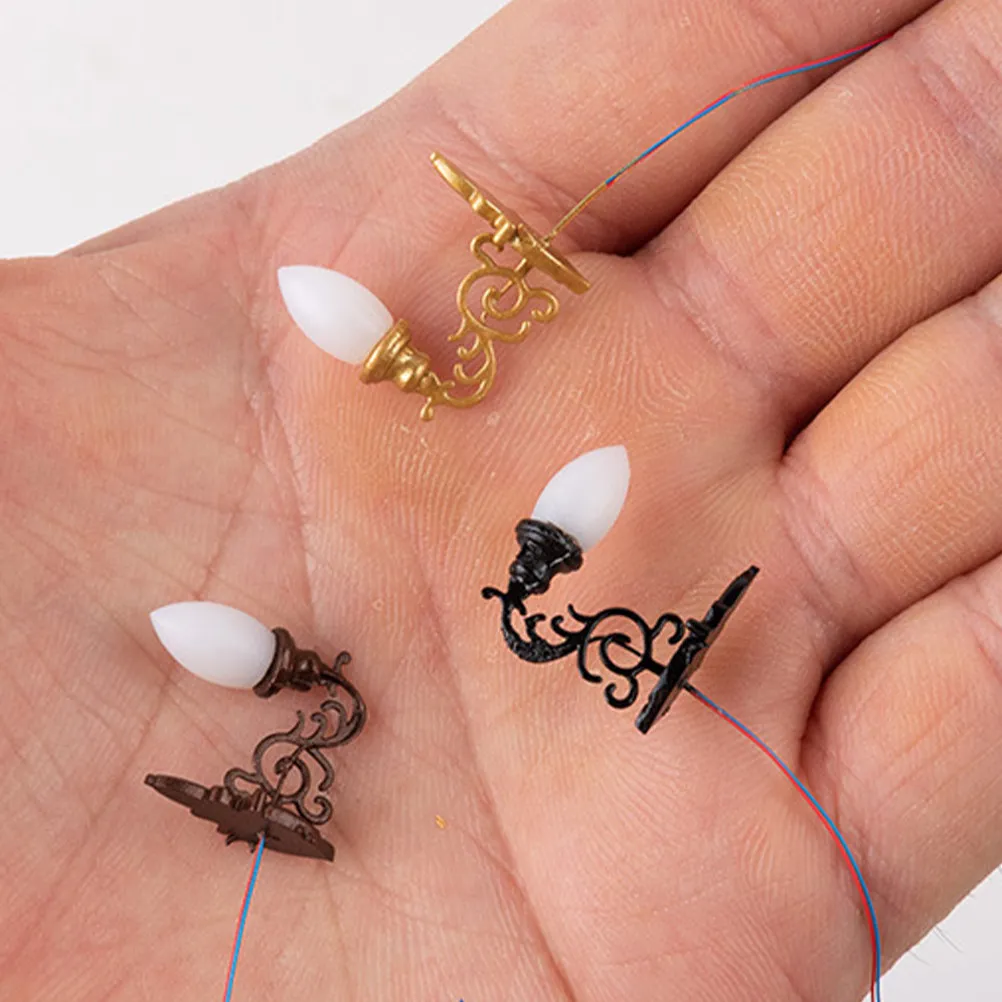 

4Pcs Miniature Wall Lamps Tiny Luminous Wall Lamp Sand Table DIY Materials Mini House Scene Lighting Decor Mini Lights