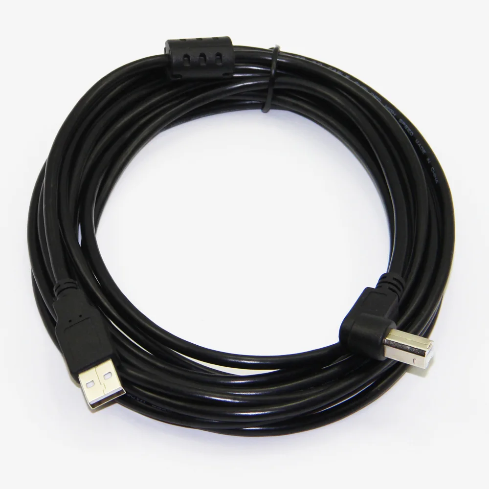 Bochara 90degree USB 2.0 Printer Cable Type A Male to Type B Male Foil+Braided Shielded 30cm 50cm 1m 1.5m 1.8m 3m 5m